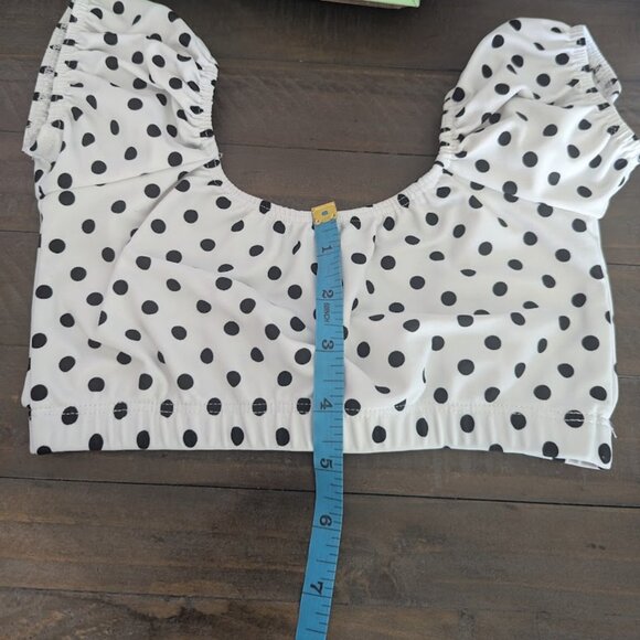 Just Dance Custom Dance Top – Polka Dot Puff Sleeve Crop – Child Size 6 (Approx) - Picture 6 of 6